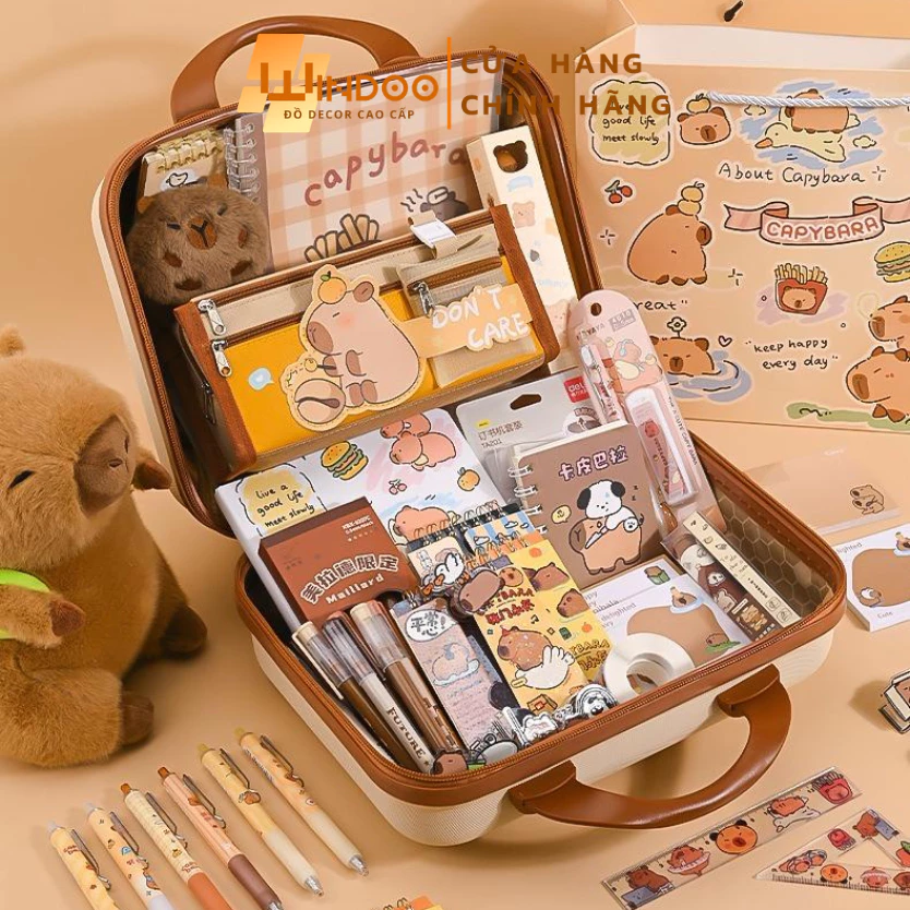 Set quà tặng văn phòng phẩm Capybara cho bé trai bé gái